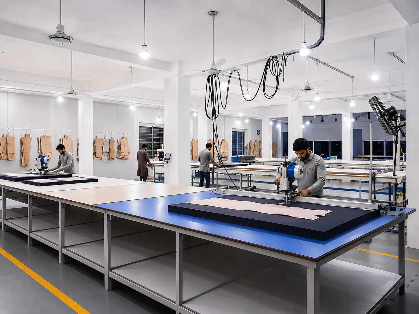 Cutting department — precision fabric cutting